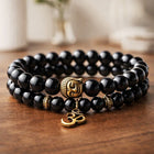 Black Onyx Buddha Om Beaded Bracelet for Men &– Spiritual Meditation Bracelet customer review image