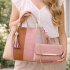 Blush Harmony Colorblock Tote & Chain Wallet Set customer review image