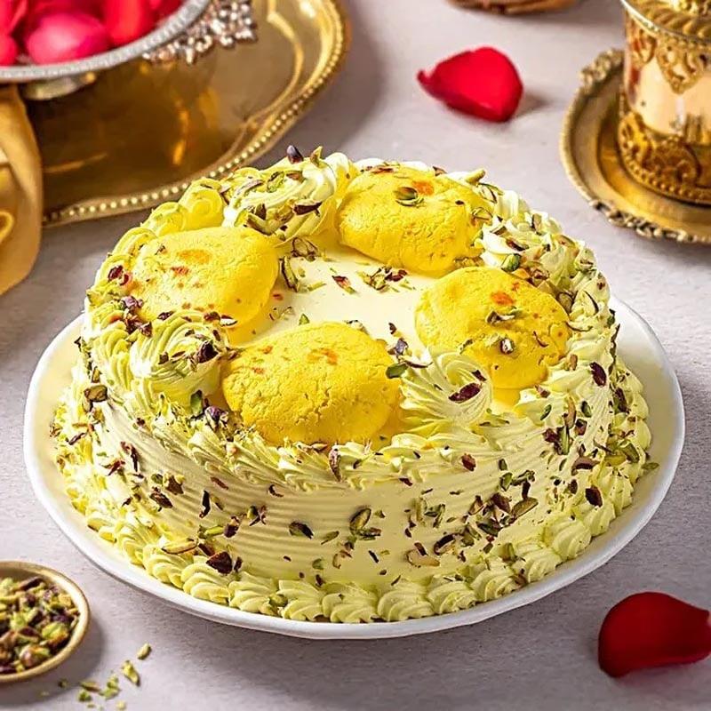 Butterscotch Cake With Rasmalai 1kg Eggless