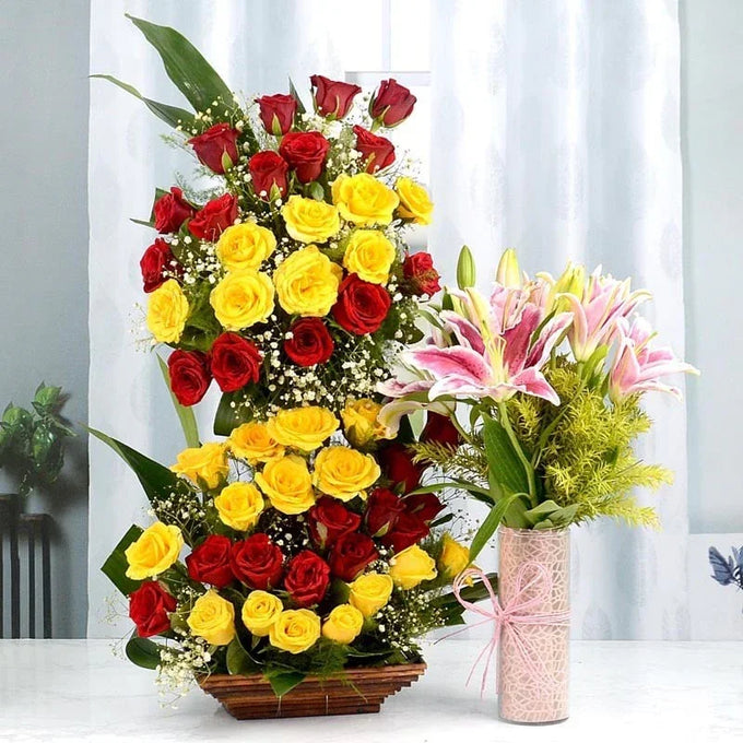Colorful Floral Combo - Flower Delivery in GiftsGhaziabad