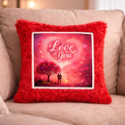 Romantic Red Love Cushion – “Love You” Heart Design Pillow customer review image
