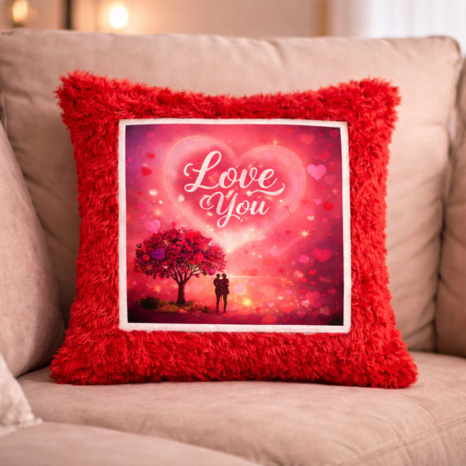 Romantic Red Love Cushion – “Love You” Heart Design Pillow - Personalized Gift in GiftsGhaziabad