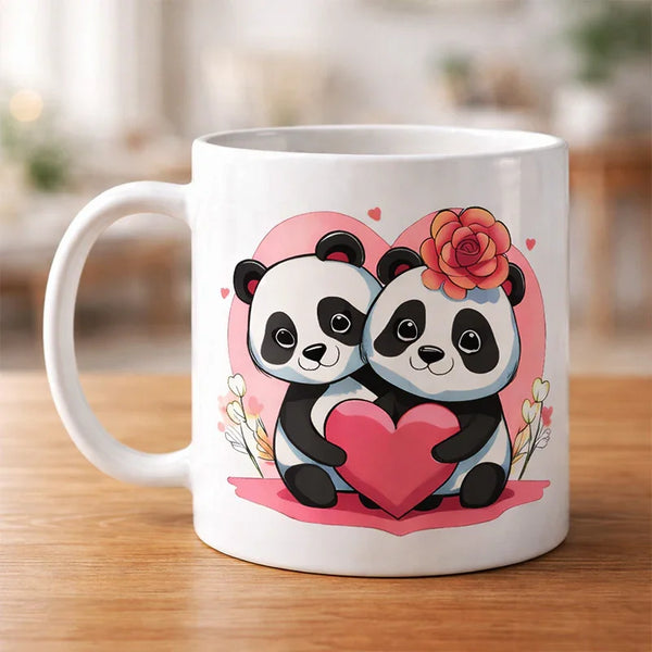 Cute Funny Panda Couple Valentine's Coffee Mug