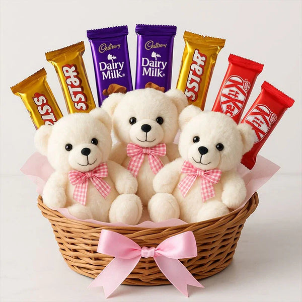 Cute Teddy Bear With DairyMIlk Combo