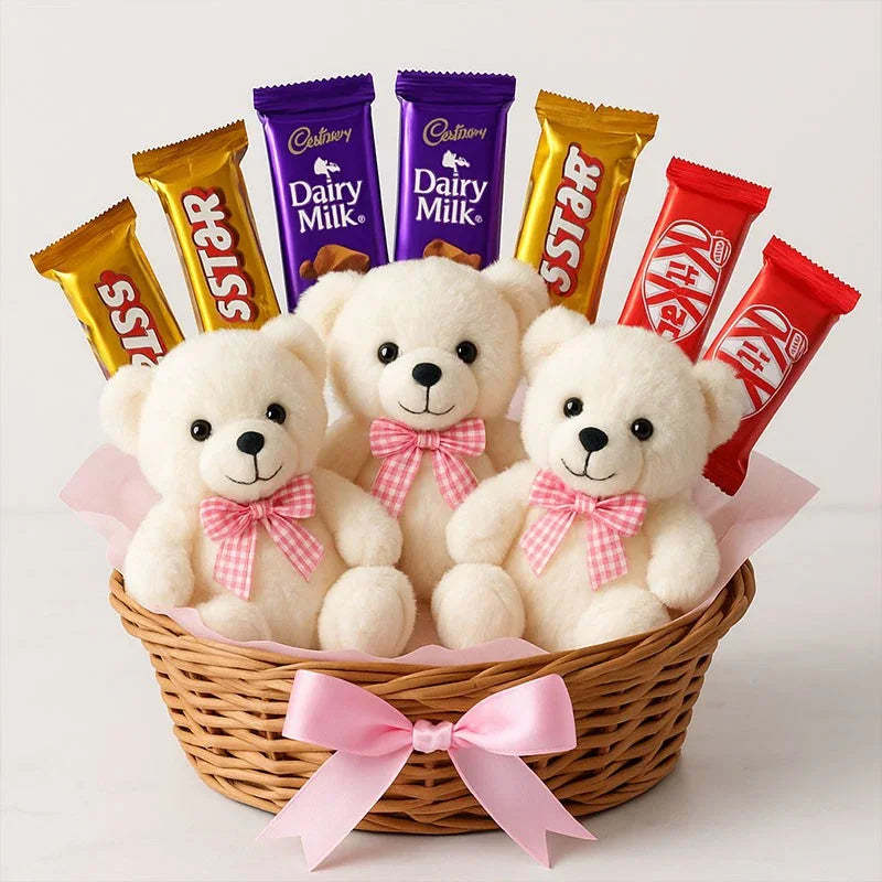 Cute Teddy Bear With DairyMIlk Combo