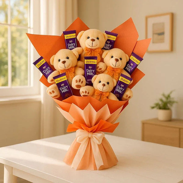 Cute Teddy Chocolate Bouquet