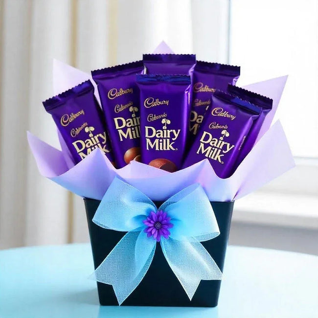 Dairy Milk Chocolate Basket with 10 Mini Bars