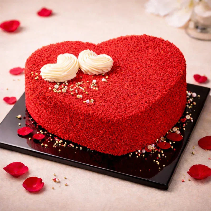 Delicious Red Velvet Heartshape Cake Half Kg