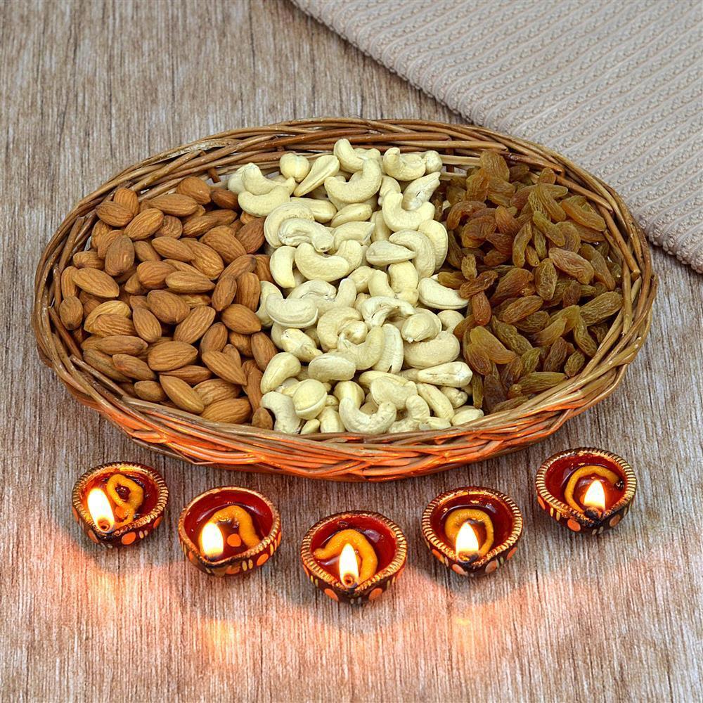 Dry Fruits and Diyas