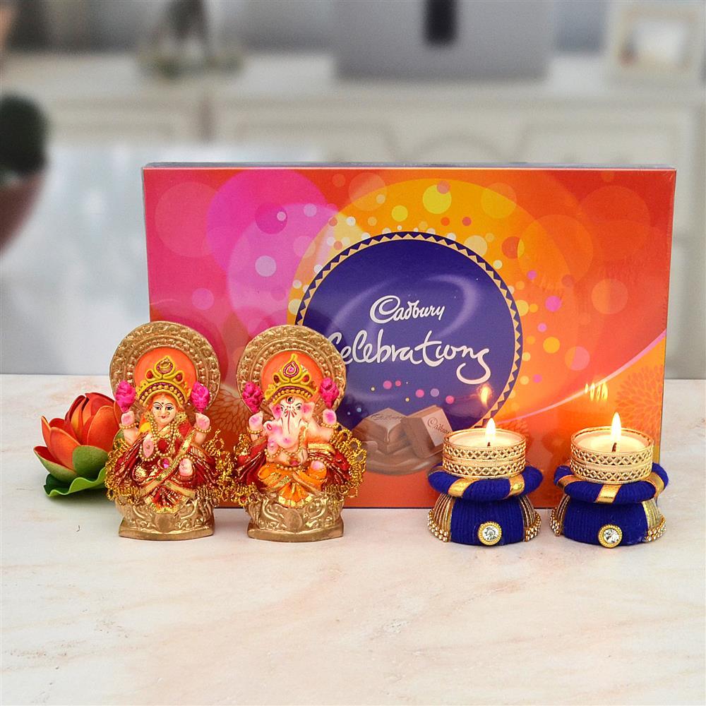 Cadburry Celebration, Mitti Laxmi Ganesh with 2 Purple Diya