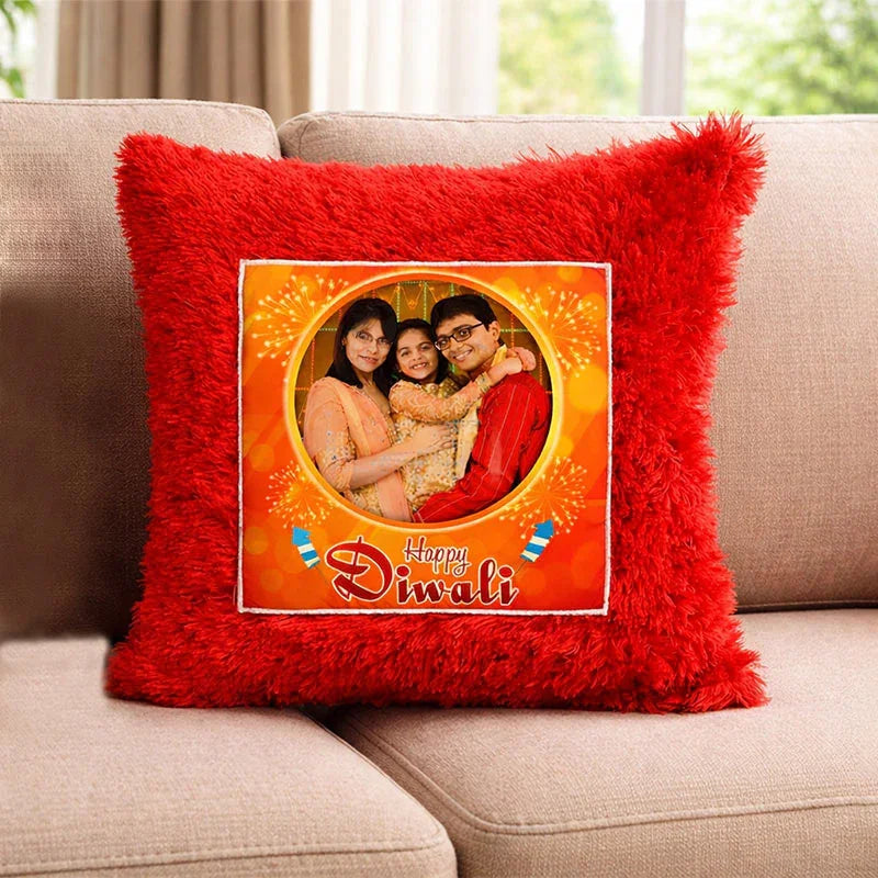 Diwali Red Personalised Pillow