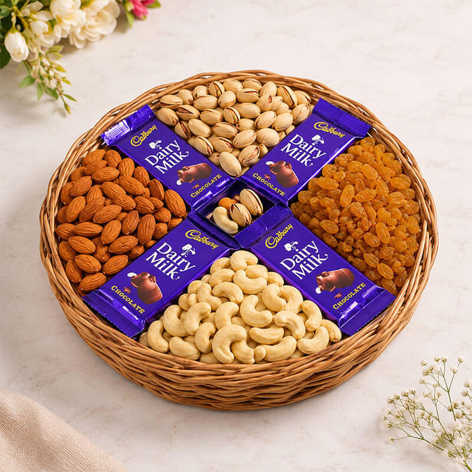 DRY FRUITS AND DAIRY MILK HAMPER