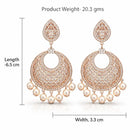 Elegant Rose Gold Plated Designer Pearl Drop Earrings for Women customer review image