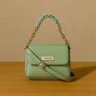 FARGO Elegant Green Leather Handbag with Gold Chain Handle customer review image