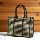 Fargo Premium Houndstooth Pattern Handbag for Women – Stylish Tote Bag with Black Leather Handles customer review image
