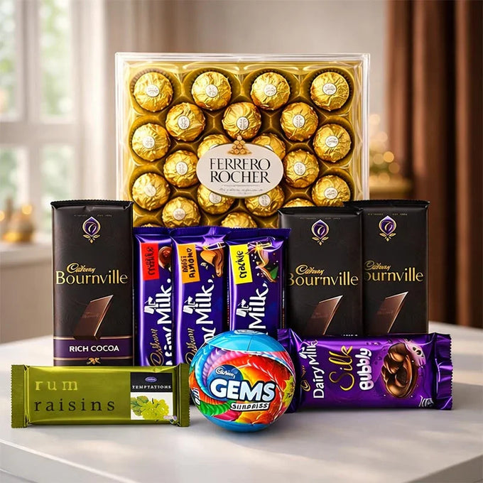 Ferrero Rocher Chocolate Hamper with Cadbury | OyeGifts