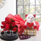 12 Red Roses with Teddy, Cake & Chocolates | OyeGifts customer review image