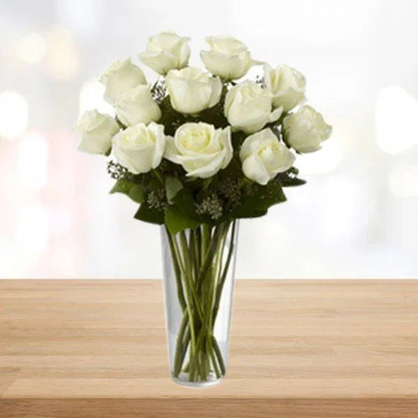 White Roses Vase Arrangement