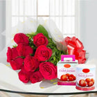 Red Roses Bouquet with 1kg Gulab Jamun Tin customer review image