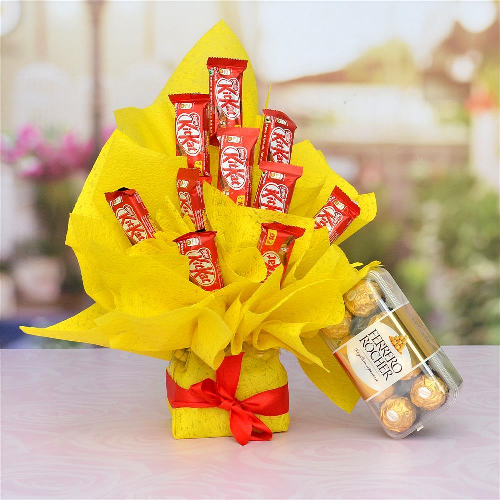Kit Kat Bouquet with Ferrero Rocher