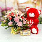 Flower Basket with Teddy and Ferrero Rocher customer review image