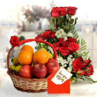 Red Rose Basket With Tasty Fruit Basket Mor Mom customer review image