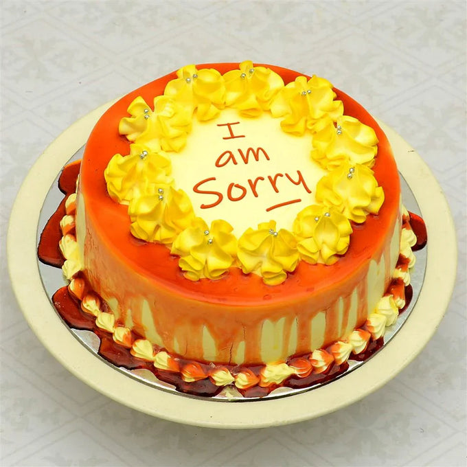 I Am Sorry Round Butterscotch Cake - Cake Delivery in GiftsGhaziabad