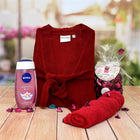 Red Bathrobe with Shower Gel and Potpourri Rose customer review image