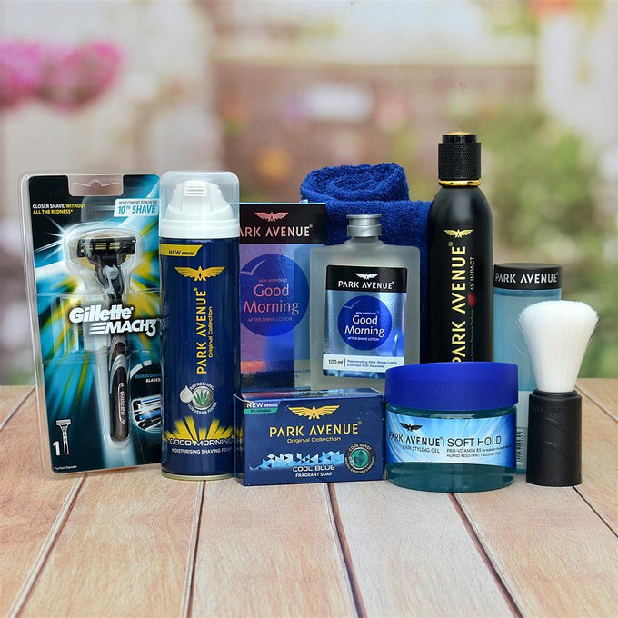 Park Avenue Men's Grooming Kit with Perfume, Razor & Towel - Cosmetics for Men Gift for Men
