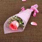 Single Pink Rose Bouquet with Paper Wrap | OyeGifts customer review image