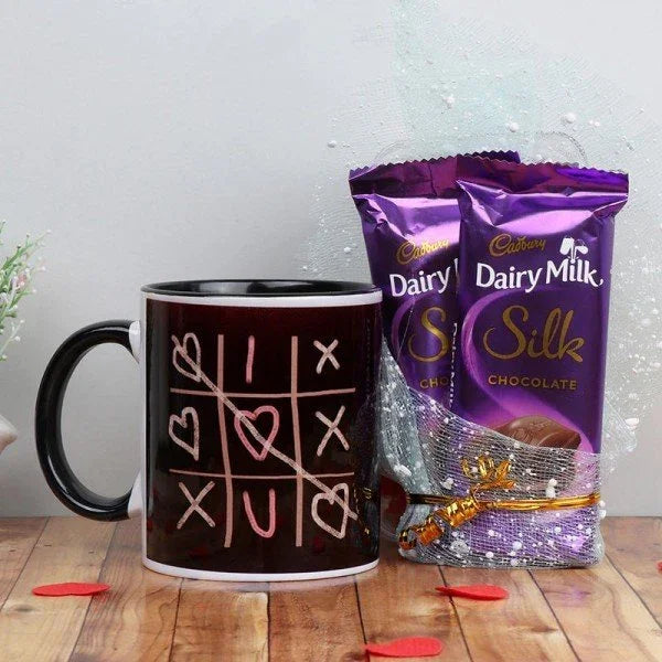 Black Love Mug with Dairy Milk Silk Chocolates