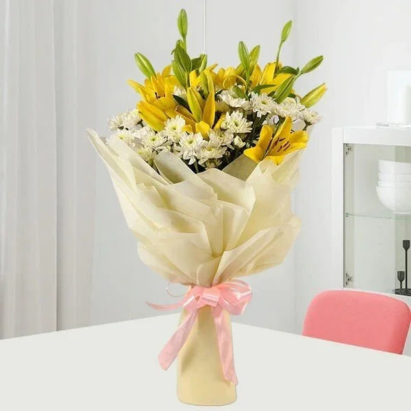 Daisies N Lilies Mixed Bouquet