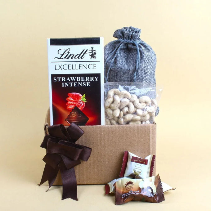Lindt Strawberry Chocolate with Dates & Cashew Gift Box