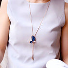 Buy Gold Plated Pendant for Women (Blue) customer review image