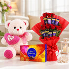 Teddy Bear with Chocolate Rose Bouquet & Celebrations Box customer review image