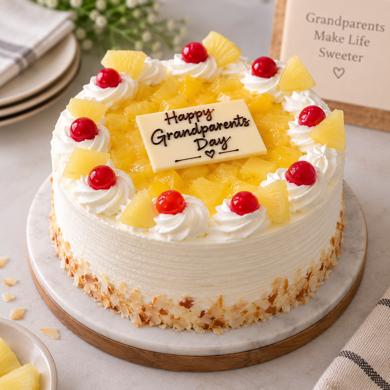 Happy Grandparents Day Pineapple Cake