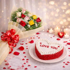 Heart Shape Red Velvet Cake With Floral Elegance customer review image