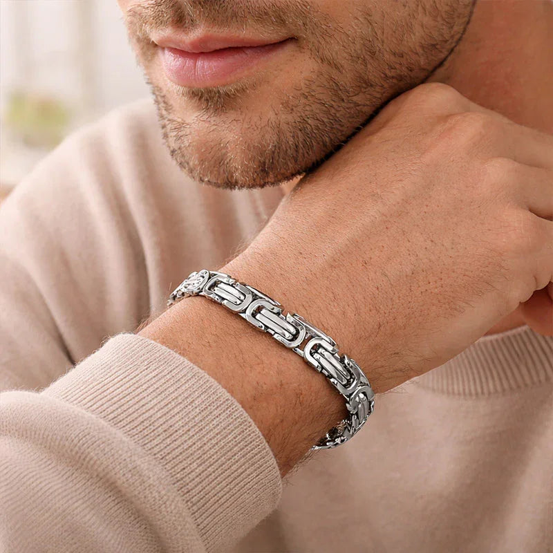 Imperial Link Silver Chain Bracelet for Men