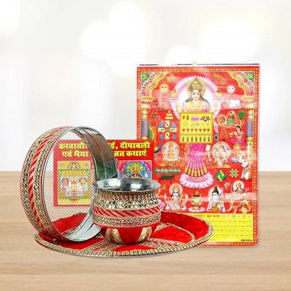 Decorative karva chouth  items with(divine image) 