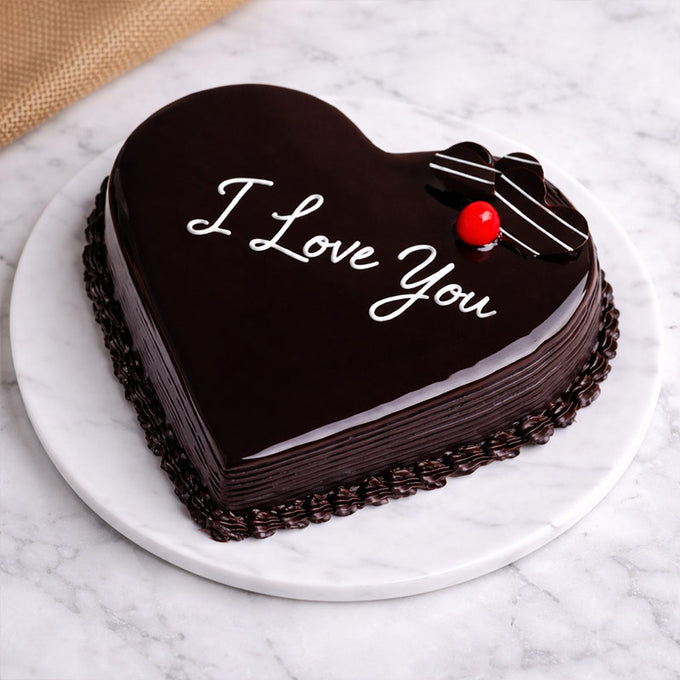 Half Kg Chocolate Love You Heart Cake