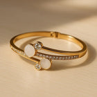 Lustrous Harmony Gold-Plated Bracelet with Mother of Pearl & Crystal Accents customer review image