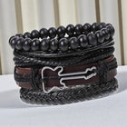 Men’s Multi-Layer Leather & Beaded Bracelet Set with Guitar Charm customer review image
