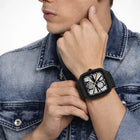Midnight Edge Skeleton Automatic Watch – Black Steel Square Edition customer review image