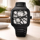 Midnight Edge Skeleton Automatic Watch – Black Steel Square Edition customer review image