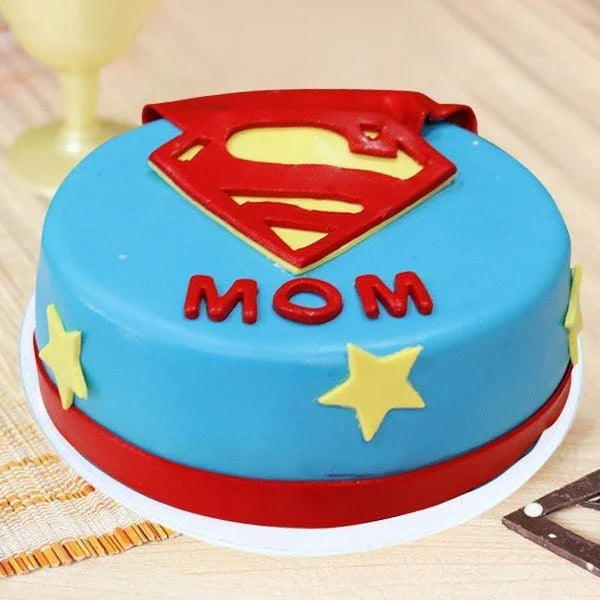 1 Kg Chocolate Fondant Super Mom Theme Cake - Cake Delivery in GiftsGhaziabad