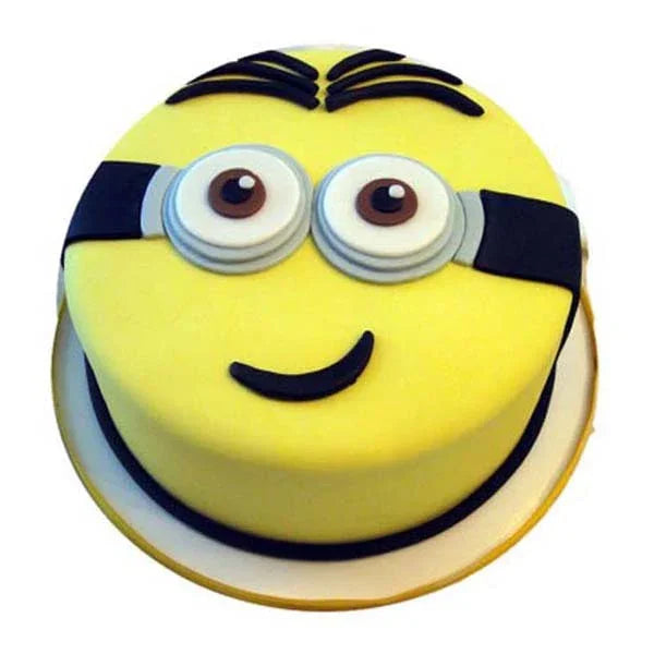 Minion Smiling Fondant Shape Cake 1 Kg - Cake Delivery in Kalyani