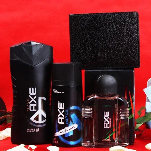 Axe Grooming Set with Black Wallet Combo - Cosmetics for Men Gift for Men