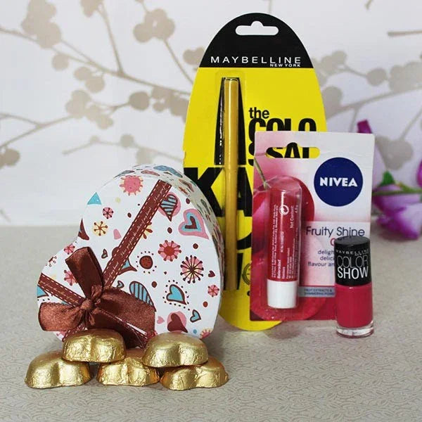 Beauty Essentials Gift Set with Homemade Chocolates