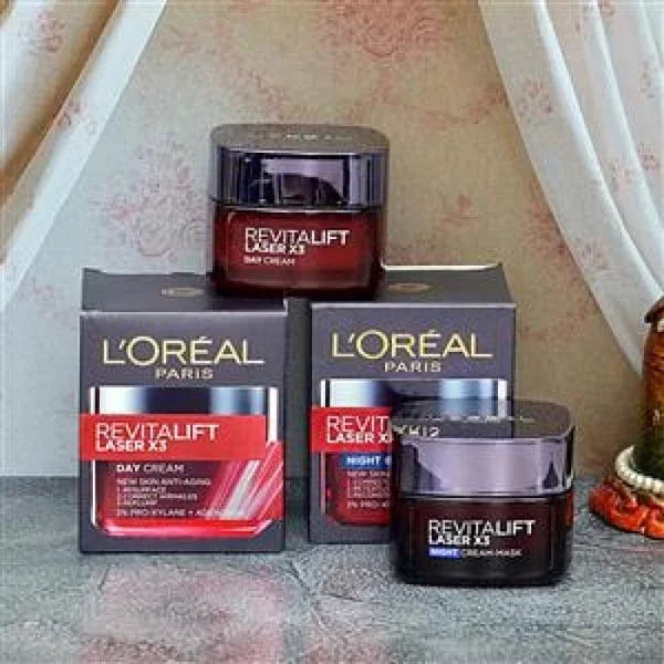 Loreal Revitalift Laser X3 Day Cream & Night Cream Mask 50ml Set