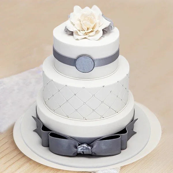 5kg 3 Tier Silver Chocolate Cake for Celebrations | OyeGifts - Anniversary Gift in Delhi